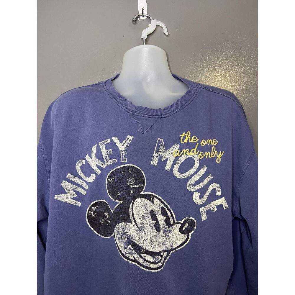 Disney Mickey Mouse Sweatshirt Womens Large Purple Graphic Pullover Crewneck